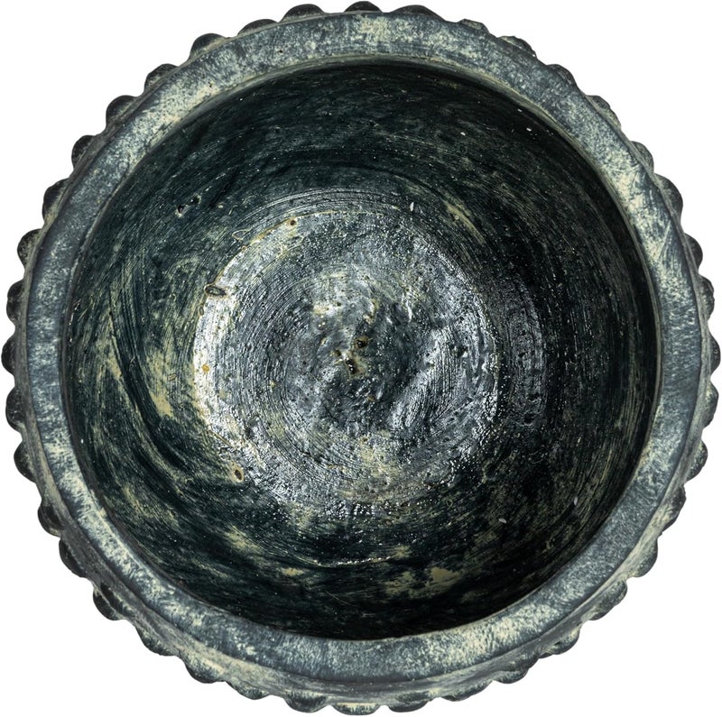 Creative Co-op Distressed Terra Cotta Hobnail Planter, Black - Image 3